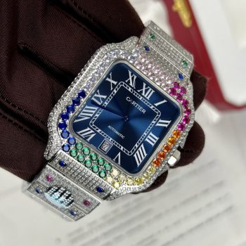Đồng Hồ Replica Cao Cấp Cartier Santos Nam Đính Đá Giá Rẻ